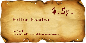 Holler Szabina névjegykártya